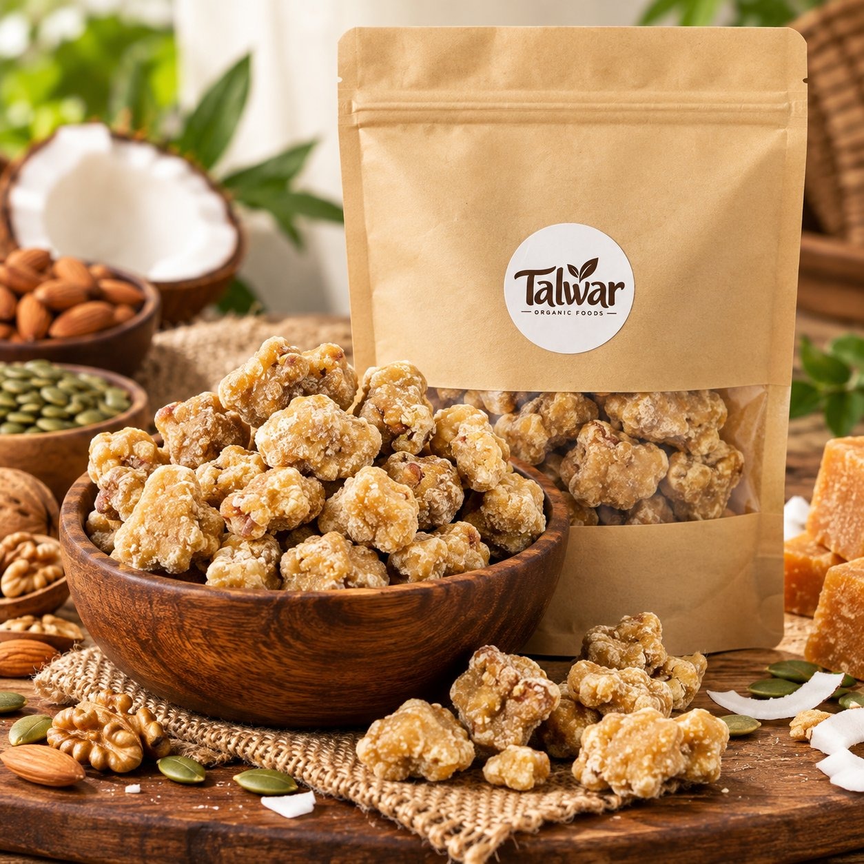 Talwar dry fruit gur made with nuts, seeds and coconut